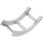 Aluminum H-style fitting 4 inches side rail height 12 inches width ladder vertical inside bend 90 degree 12 inches radius