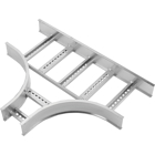 Aluminum H-style fitting 4 inches side rail height 18 inches x 12 inches width ladder horizontal reducing tee 24 inches radius