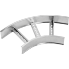 Aluminum H-style fitting 6 inches side rail height 12 inches width ladder horizontal bend 60 degree 12 inches radius