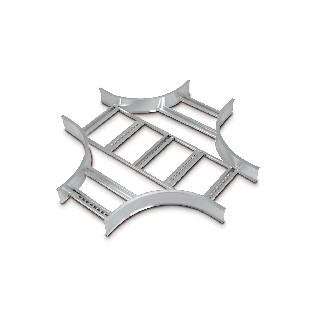 Aluminum H-style fitting 6 inches side rail height 12 inches width ladder horizontal cross 12 inches radius