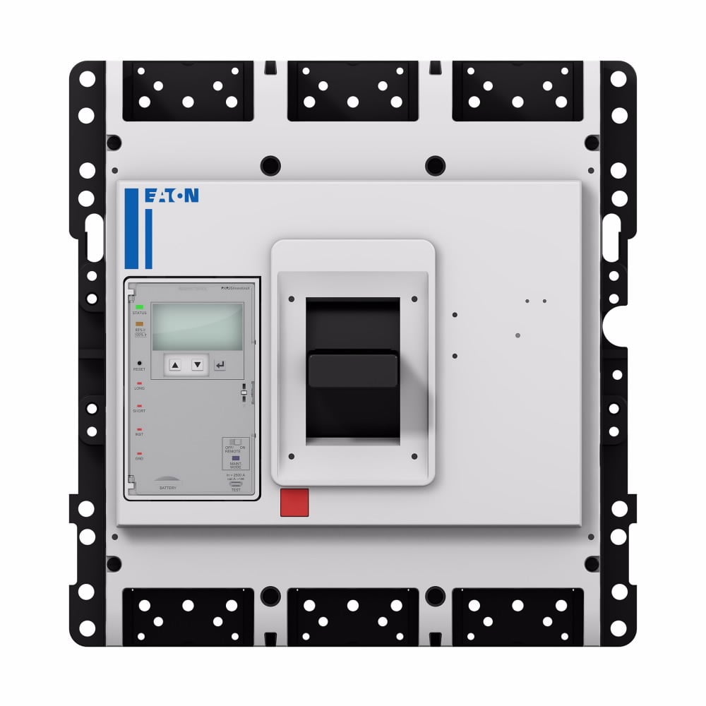 Eaton Power Defense molded case circuit breaker, Globally Rated, Frame 6, Three Pole, 1600A, 65kA/480V, PXR20 LSI TU, No Terminals