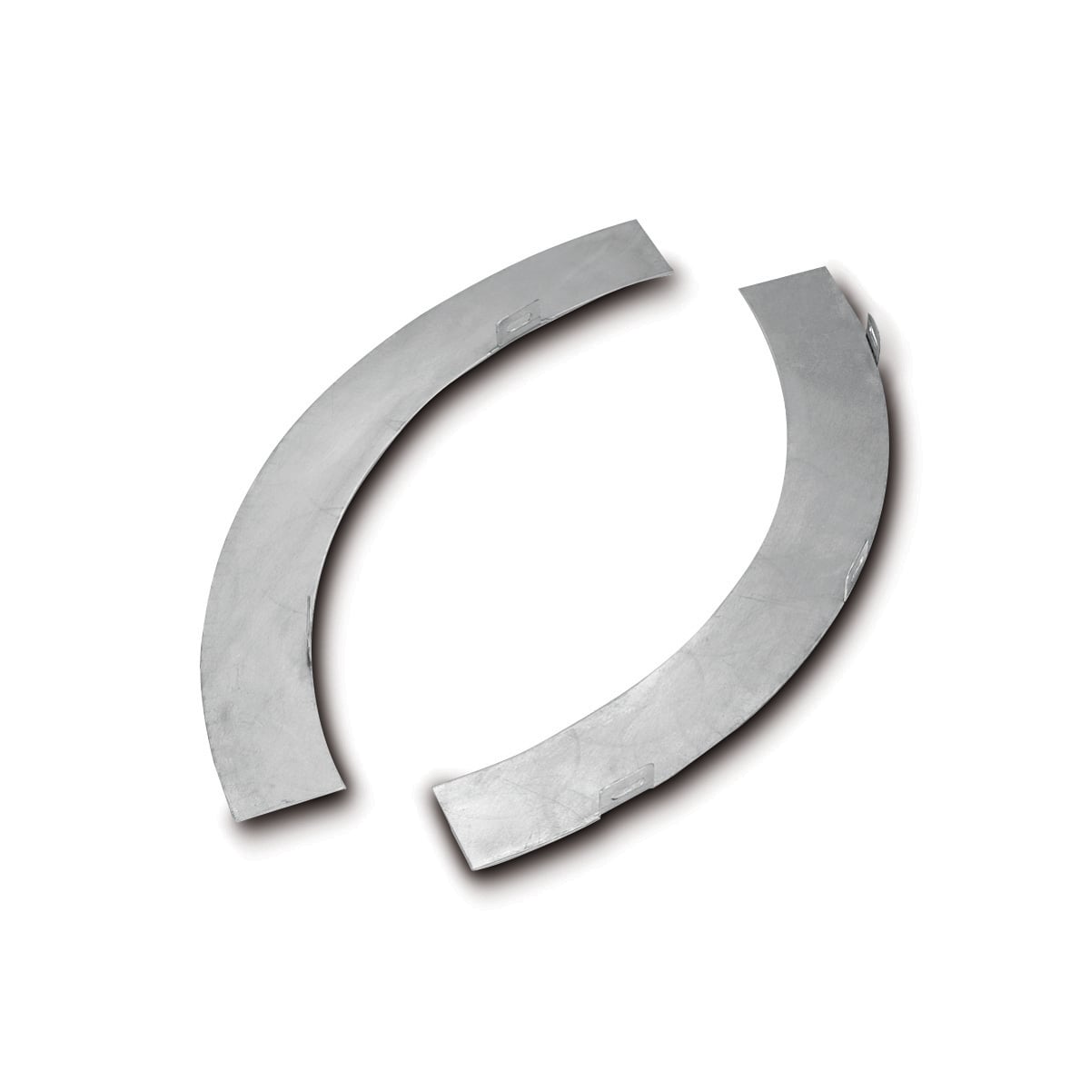 Aluminum H-style 6 inches side rail height vertical outside barrier strip 90 degree 12 inches radius with hardware