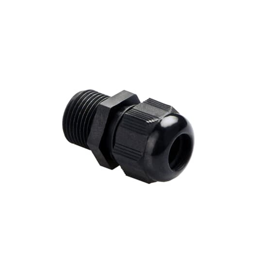 Non Armoured Cable Gland, Thread Size 1/2 Inch NPT, Cable Range 6 to 12mm, Thread Length 15mm, Nylon, Black