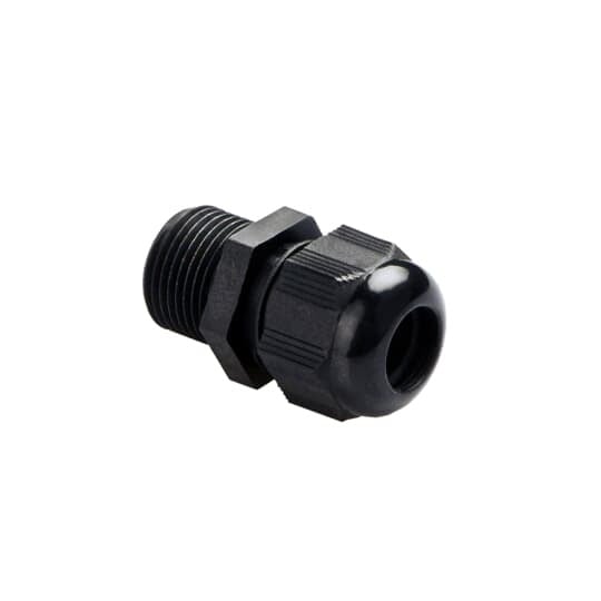 Non Armoured Cable Gland, Thread Size 1/2 Inch NPT, Cable Range 9 to 16mm, Thread Length 15mm, Nylon, Black