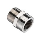 Adapter, Thread Converter, M40 Male Thread to 1-1/2 Inch NPT Female Thread, Suitable for Use in Zones 1, 2 , 21, and 22, Ex e and Ex d, UL1203, Nickel Plated Brass