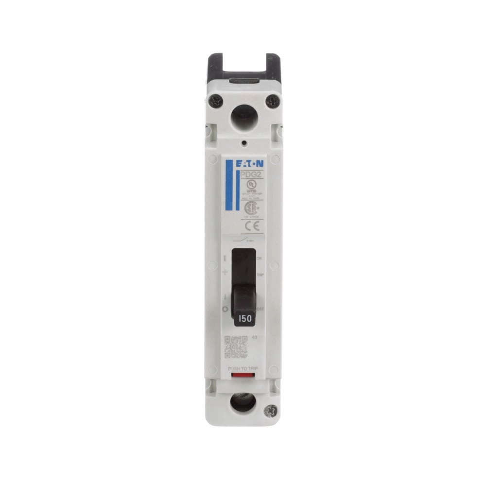Eaton Power Defense molded case circuit breaker, Globally Rated, Frame 2, Single Pole, 20A, 35kA/480V, T-M (Fxd-Fxd) TU, Standard Line and Load (PDG2X1T100)