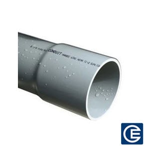 PVC Conduit, 1-1/2 Inch Diameter, Schedule 40, 10 Feet
