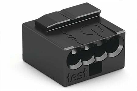 MICRO PUSHWIRE® 243 Series; 4-conductor; Black; Box of 100 pieces