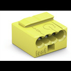MICRO PUSH WIRE® connector 243 Series; for solid conductors; 0.8 mm Ø; 4-conductor; yellow