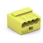 MICRO PUSH WIRE® connector 243 Series; for solid conductors; 0.8 mm Ø; 4-conductor; yellow