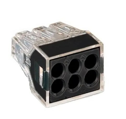 PUSHWIRE®  splicing connector; 8-conductor; dark grayClam shell of 10 pieces