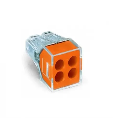PUSHWIRE®  splicing connector; 4-conductor; orangeJar of 400 pieces