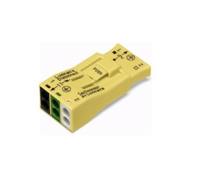 PUSHWIRE®  splicing connector For Luminaire Disconnect; 3-pole; Grounding, yellowBag of 500 pieces