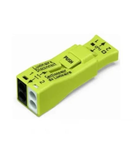PUSHWIRE®  splicing connector For Luminaire Disconnect; 2-pole; yellowJar of 200 pieces