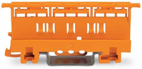 221 LEVER-NUTS® splicing connector mounting carrier; for DIN rail mounting/screw mounting; orange