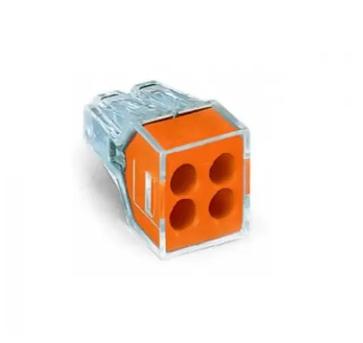 PUSHWIRE®  splicing connector; 4-conductor; orange; Bag of 2500 pieces