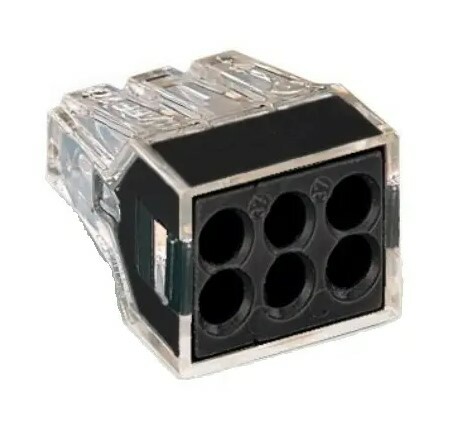 PUSHWIRE®  splicing connector; 6-conductor; blackBag of 2500 pieces