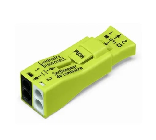 PUSHWIRE®  splicing connector For Luminaire Disconnect; 2-pole; yellow Bag of 500 pieces