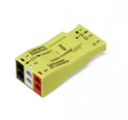 PUSHWIRE®  splicing connector For Luminaire Disconnect; 3-pole; yellowBag of 500 pieces