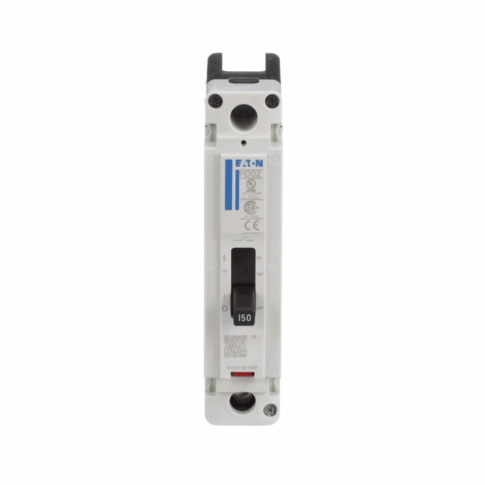 Eaton Power Defense molded case circuit breaker, Globally Rated, Frame 2, Single Pole, 20A, 35kA/480V, T-M (Fxd-Fxd) TU, Standard Terminals Load Only (PDG2X1T100)