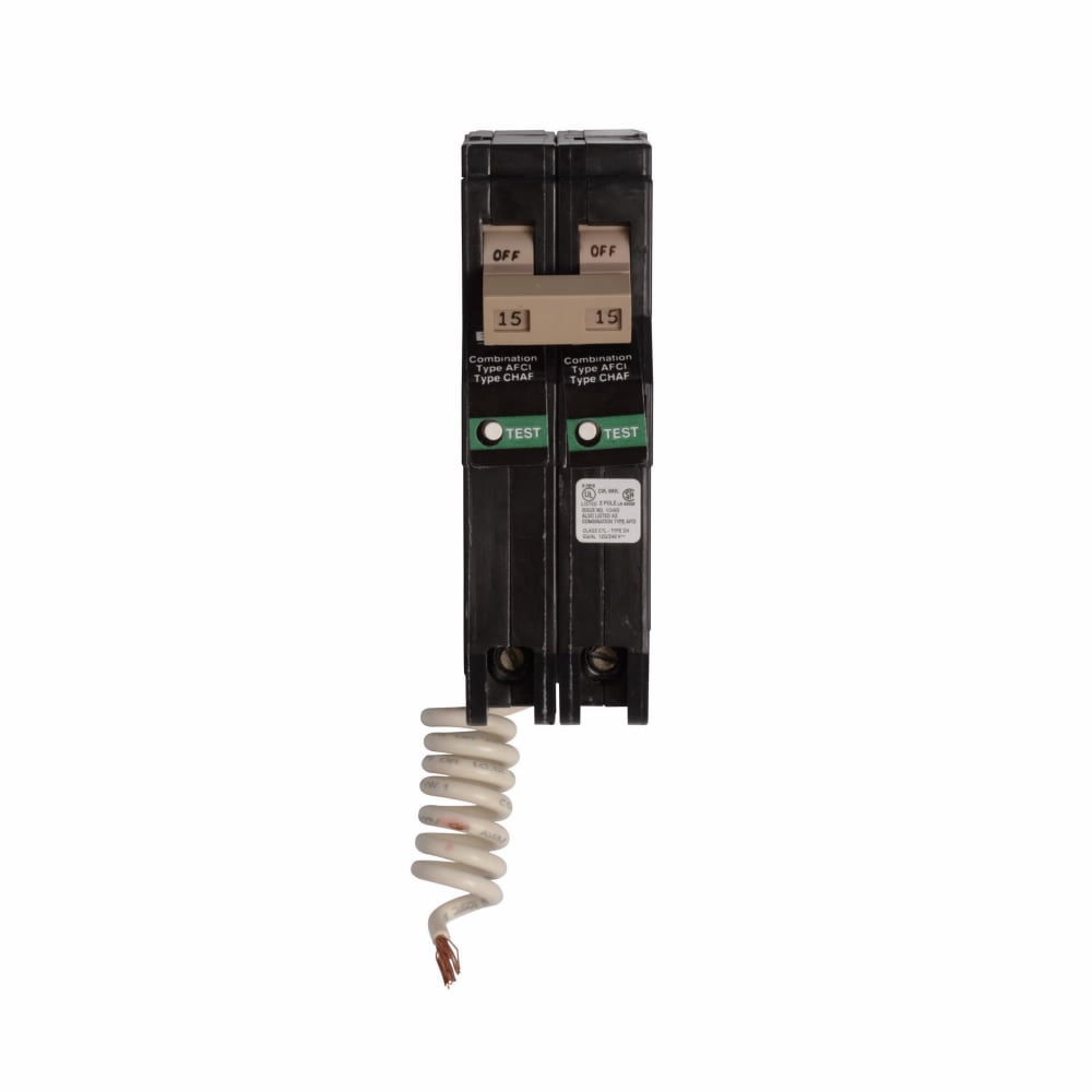Eaton CH AFCI circuit breaker, AFCI Combination circuit breaker, 20 A, 10 kAIC, Two-pole, 120 V,120/240 V, CH, Type CH Loadcenters, Pigtail neutral