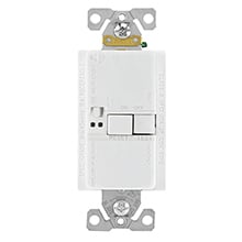 Eaton Blankface GFCI,Audible alarm,Self-test,#14 - 10 AWG,20A,Residential,Commercial,Flush,125 V,GFCI,Back and side wire,White,Brass,Blankface,Thermoplastic,Two-pole,Three-wire,Two-pole, three-wire, grounding