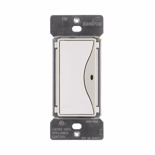 Eaton Z-Wave plus decorator switch, Power Failure Memory, 15A, 120V, White satin, 60 Hz, LED, CFL, incandescent, MLV, ELV, fluorescent, and halogen, Single-pole, Three-way, Multi-location, Used with RF9517