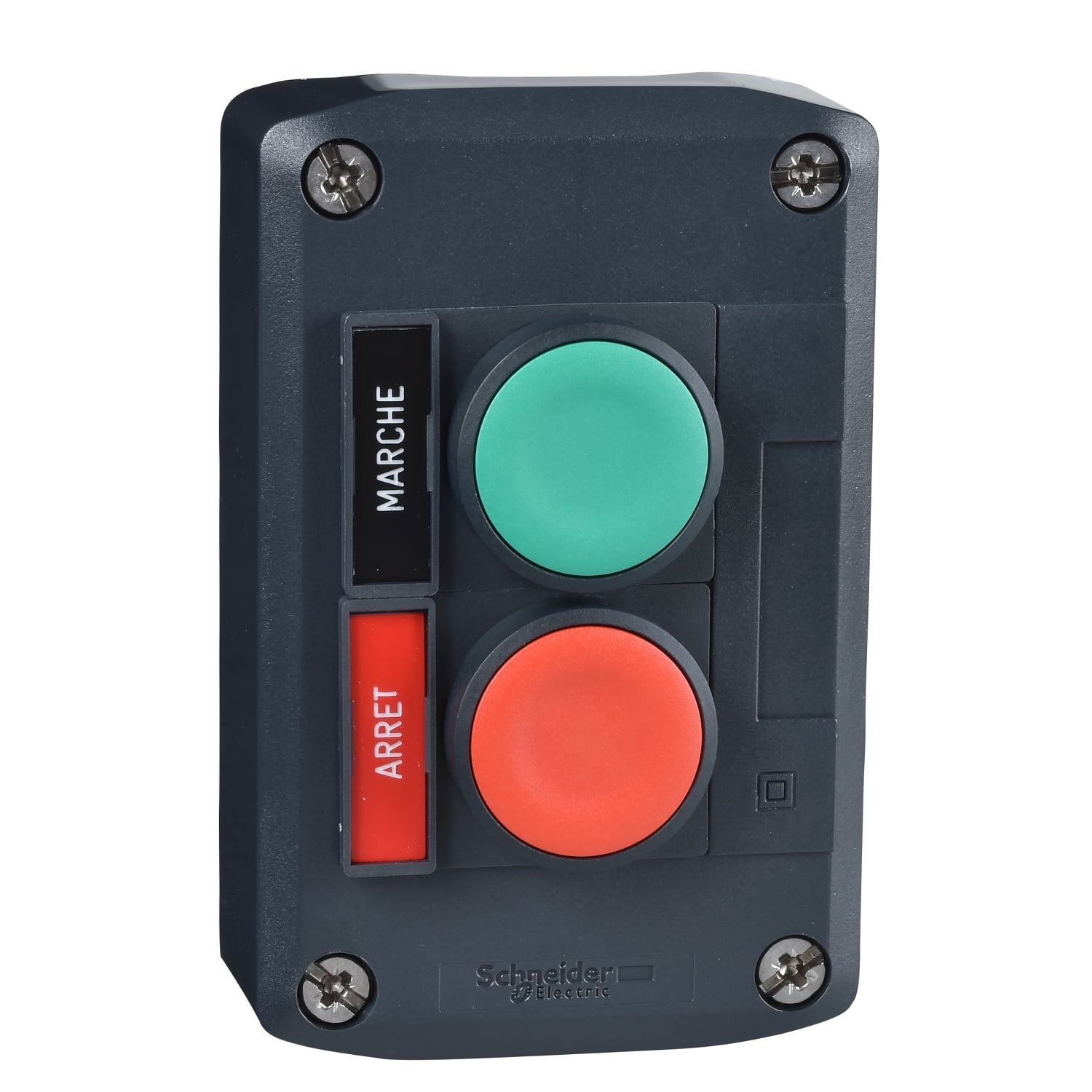Complete control station, Harmony XALD, XALK, dark grey, 2  push buttons 22mm, 1NO +1NC