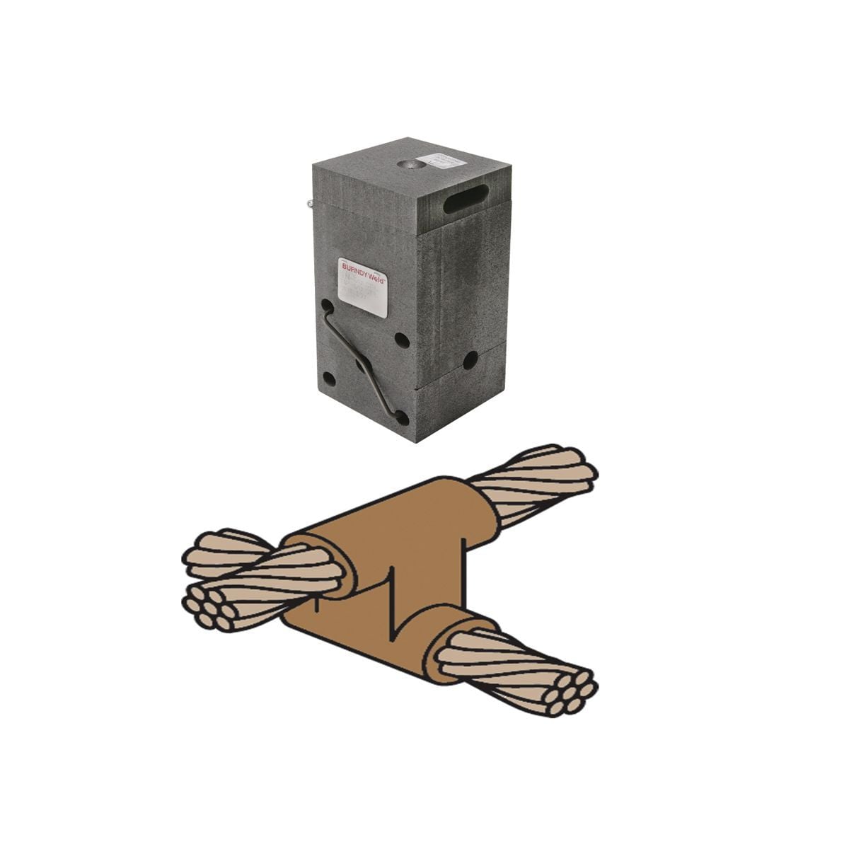 Mold, Horizontal to Horizontal Cable Cross, 4/0 AWG (Run & Tap), 250 Weld Metal.
