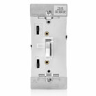 Preset Toggle Slide Dimmer Single Pole/3-Way, 600W -120VAC Incandescent 300W LED/CFL, Lighted, (2) Mounting Screws Mounted To Strap With Retaining Washer. White.