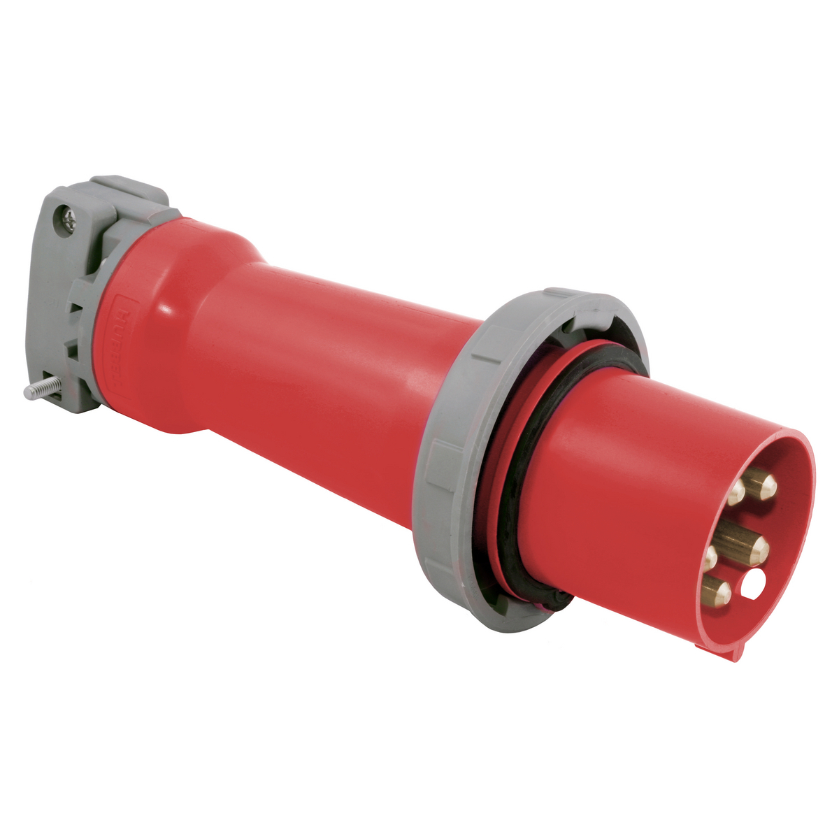 Heavy Duty Products, IEC Pin and Sleeve Devices, Industrial Grade, Male, Plug, 60A 3-Phase Delta 480V AC, 3-Pole 4-Wire Grounding, Terminal Screws, Red, Watertight, IBM Mod