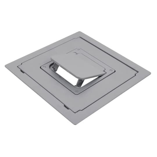 Cover for Ultra-Shallow Recessed Service Floor Box, 11.63 Inches Square, .125 Inch Flange, Aluminum