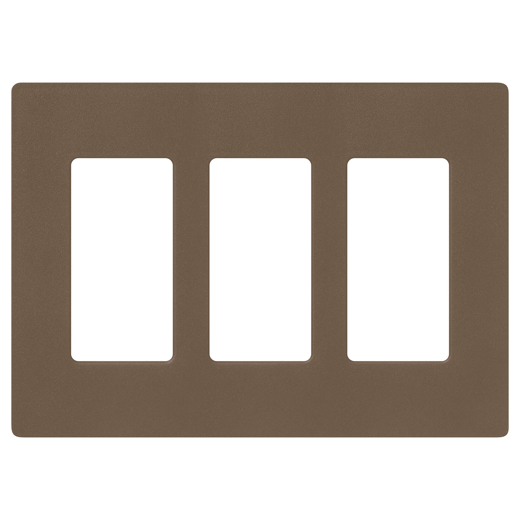 Claro Wallplate, Satin Finish, Three-gang in espresso