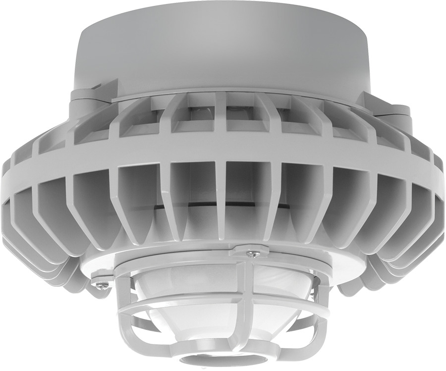 Hazardous Lighting 6056 Lumens Hazpled 80W Frosted Globe Die Cast Guard Gray