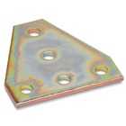 Connector Plate with 5 Holes, Length 4-1/2 Inches, Width 4-1/2 Inches, Steel with 9/16 Inch Holes on 1-1/2 Inch Centers