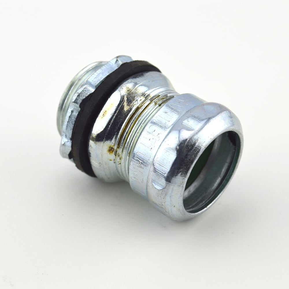 Raintight Connector, Compression, Steel, Size 3/4 Inch
