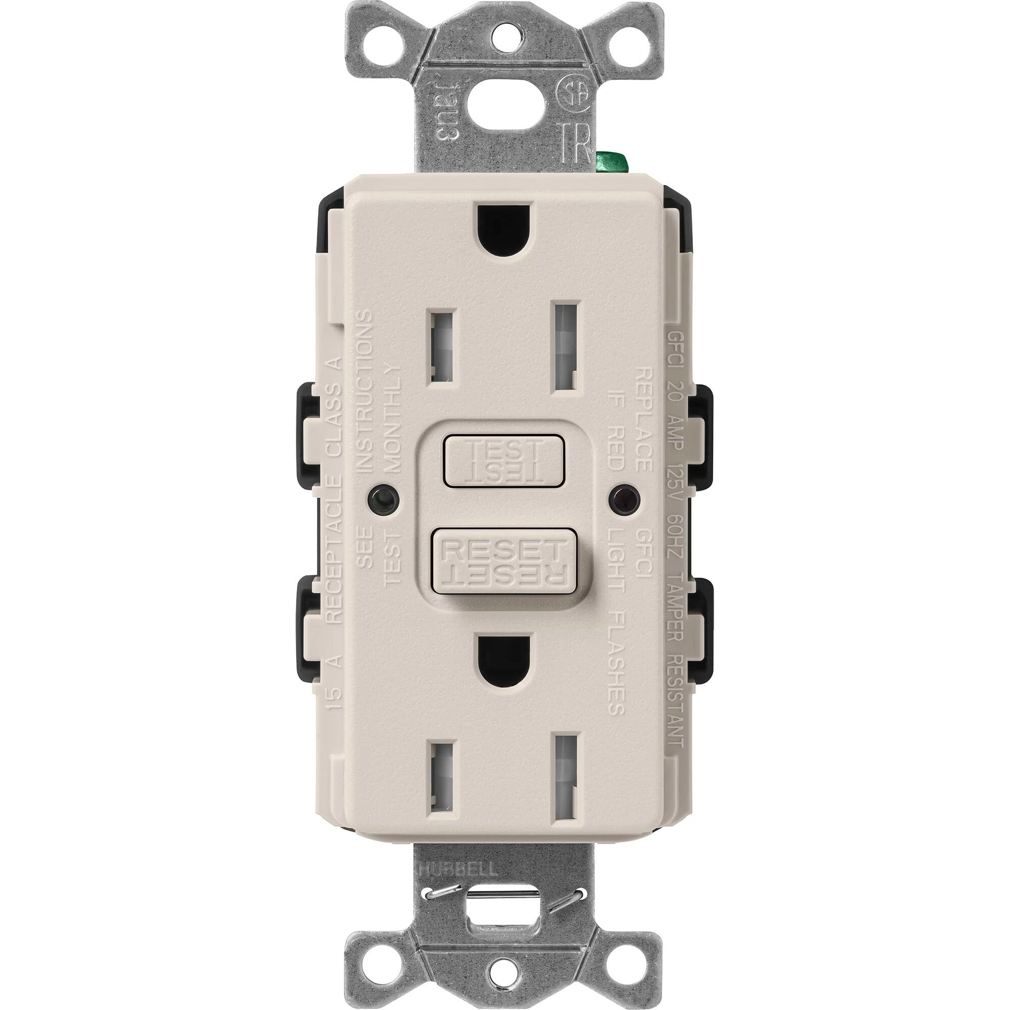 Lutron Claro Tamper-Resistant GFCI Duplex Receptacle, 15-Amp, Taupe