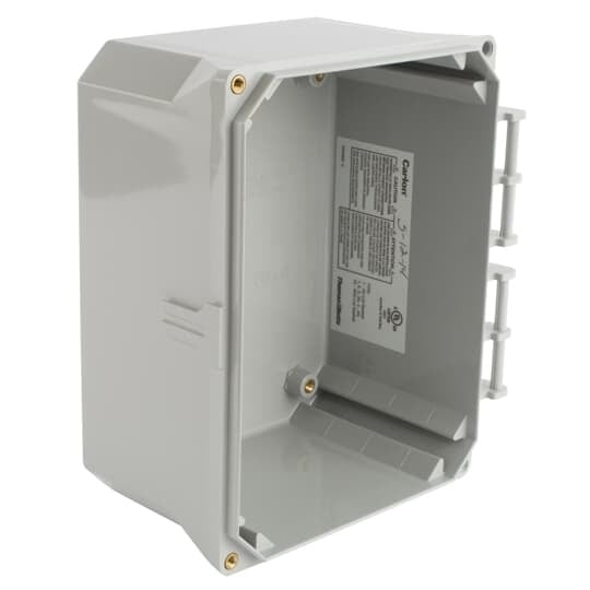 Circuit Safe Polycarbonate NEMA Enclosure with external hinge, 8 Inches x 6 Inches x 4 Inches