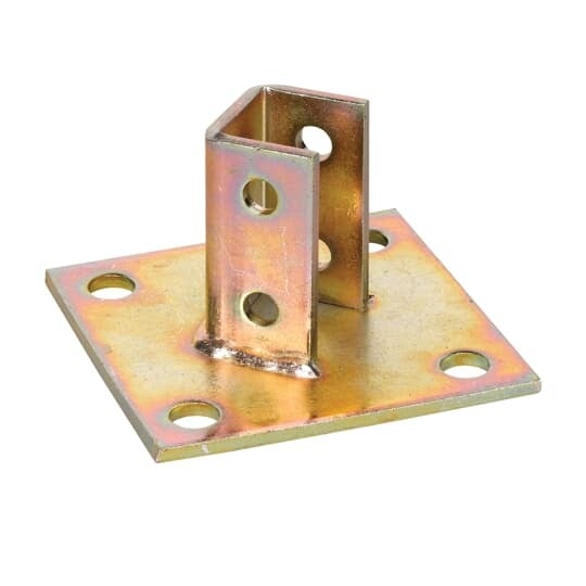 Connector, Diagonal Post Base, Post Height 3-1/2 Inches, Post Length 1-11/16 Inch, Width 1-5/8 Inch, 4 Holes, Hole Diameter 3/4 Inch, Steel