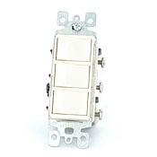15 Amp, 120 Volt, Decora Brand Style Single-Pole, AC Combination Switch, Commercial Grade, Non-Grounded, Light Almond