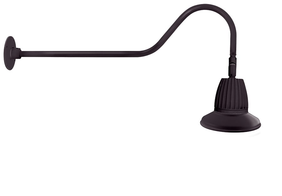 Decorative 1319 Lumens Gooseneck 26W 4000K 35 Inches Arm Straight Shade Rectangular 11 Inches Bronze