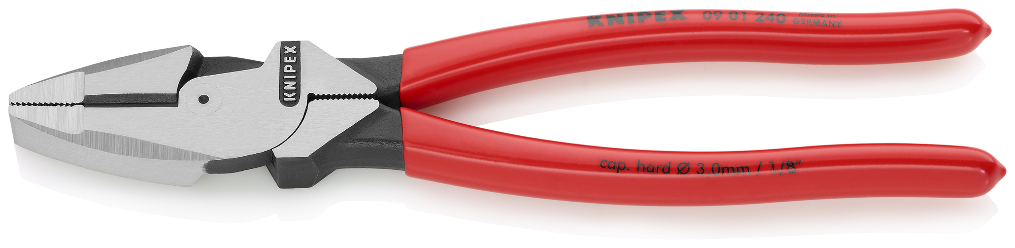 High Leverage Lineman's Pliers New England Head, 9 1/2 in., Plastic Coating, Bulk