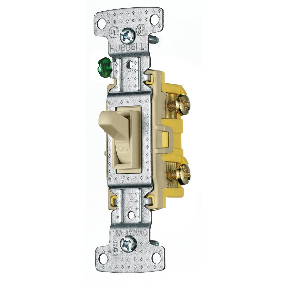 TradeSelect, Switches and Lighting Controls, Residential Grade, Toggle Switches, Illuminated Single Pole, 15A 120V AC, Ivory