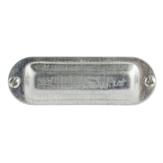 Series 35 1/2 Inch Conduit Body Cover, Stamped Steel Zinc Plated, Supplied with Stainless Steel Stamped Steel Screws, Raised Dome Cover Affords Additional Wiring Room