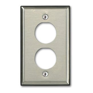 DuraPort Industrial Stainless Steel Wallplate, single gang, 2-port.  Connector housing and cap not included.