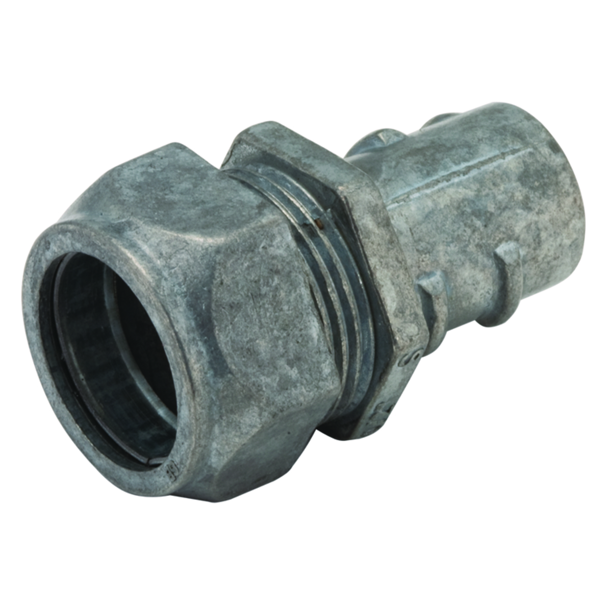 Flex to EMT Couplings, Screw-in/Compression Die Cast Zinc, 1/2 In.TradeSize