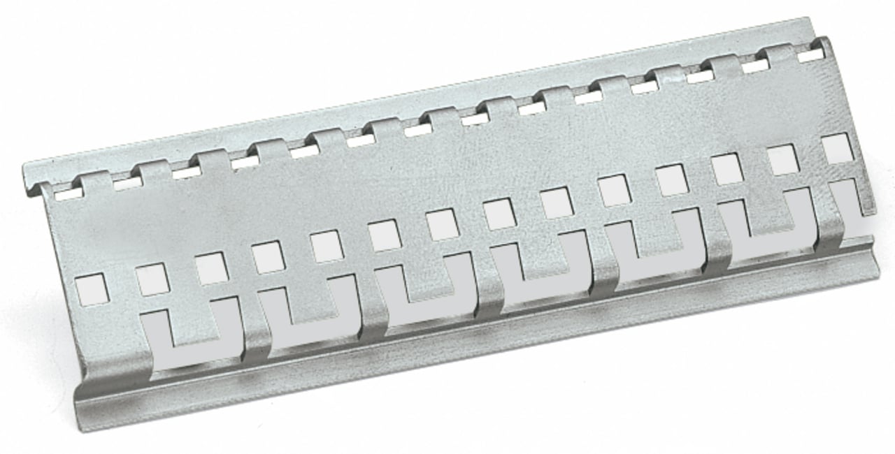 Carrier rail; with special perforations; 1000 mm long; tin-plated; silver-colored