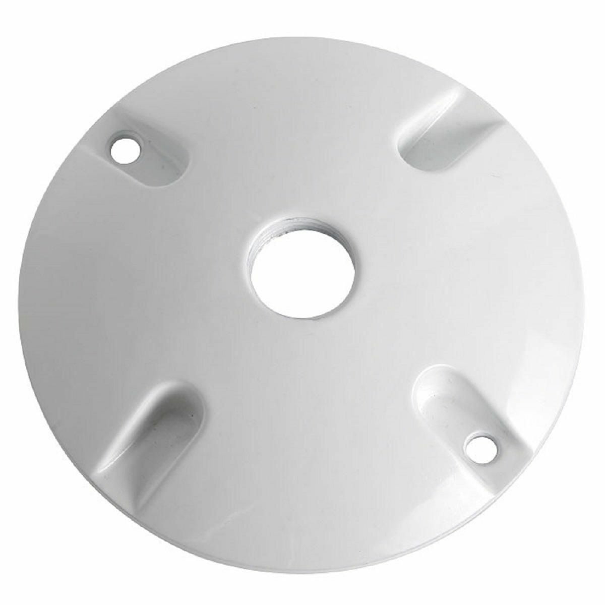 Round 1/2 in. 1-Hole Lampholder Weatherproof Cover - White