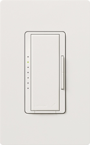 Maestro Wireless Dimmer, 3-Wire Fluorescent, Dimmer with neutral wire, multi-location/single-pole, 120V/277V/6A in white