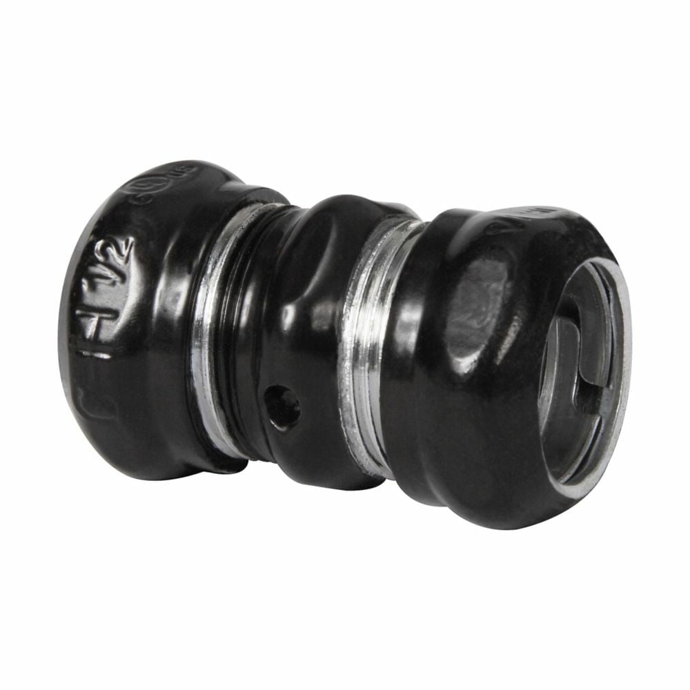 Eaton Crouse-Hinds series EMT compression coupling, Red, EMT, Zinc plated steel, Compression type, 1-1/2"